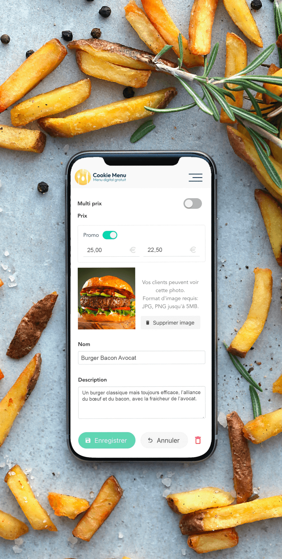 Image de connexion Cookie Menu