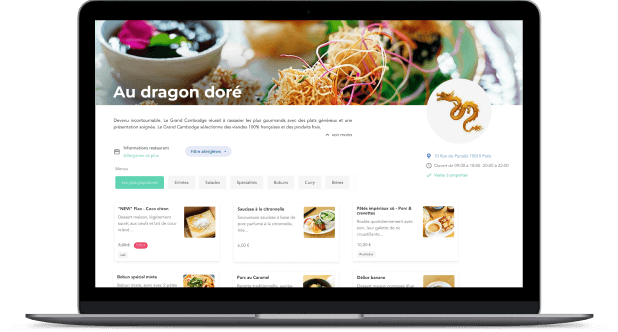 menu Cambodge affiché sur un ordinateur